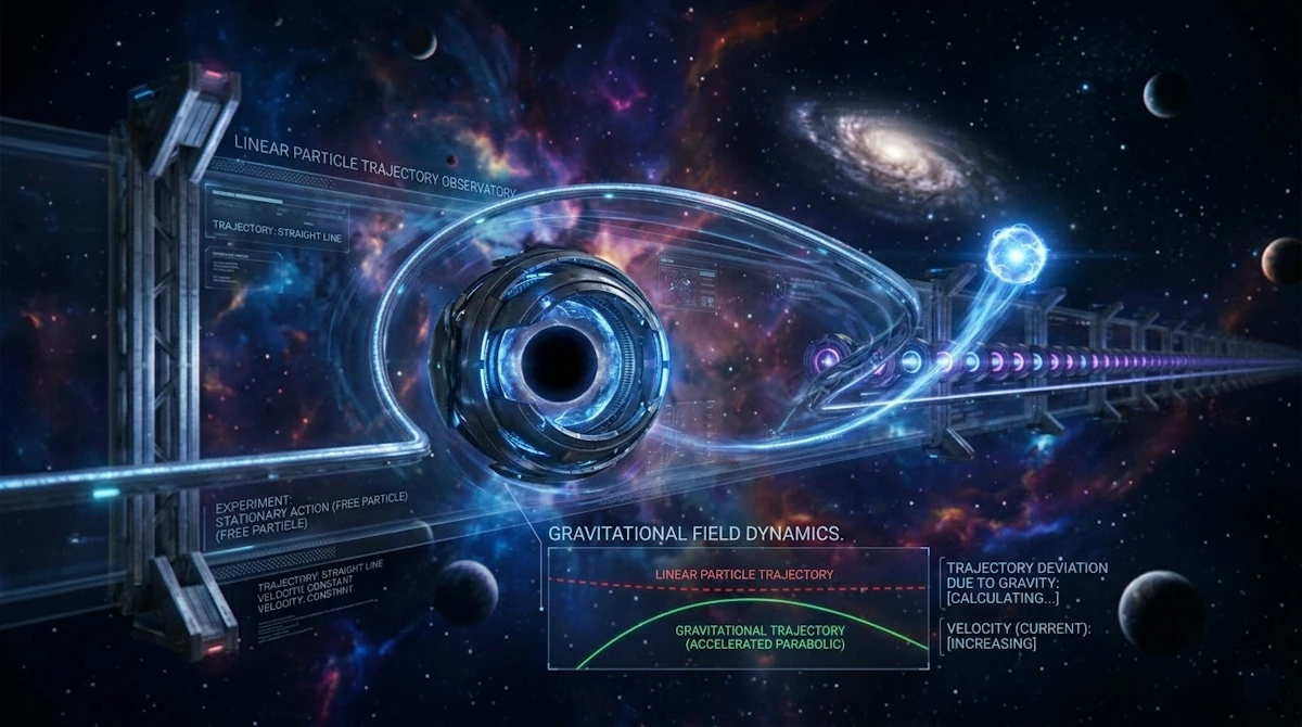 Studying a particle in gravity with the principle of least action