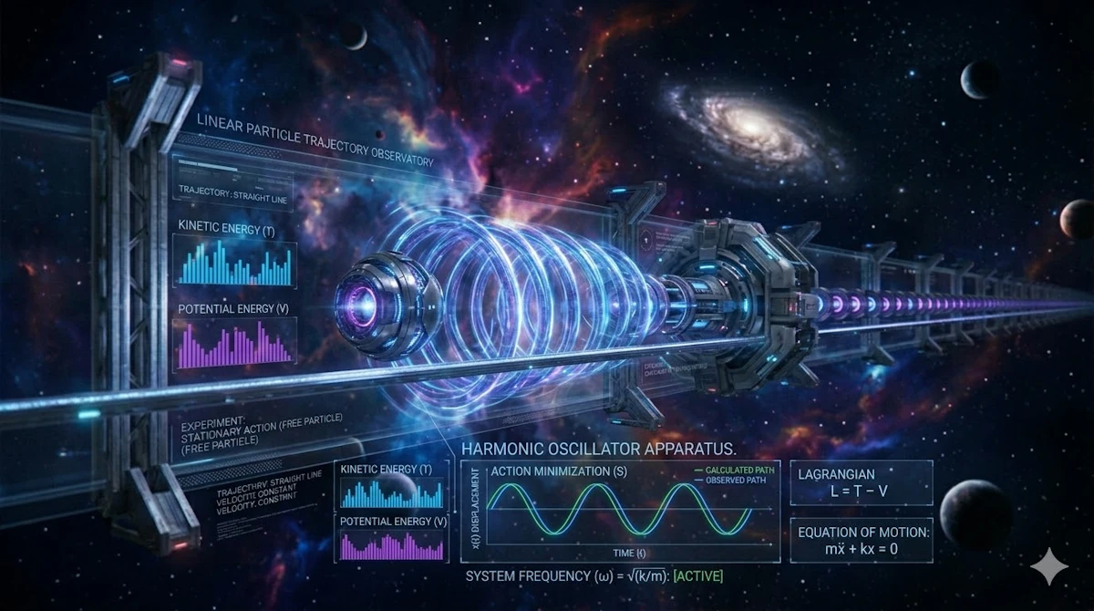 Studying mass-spring system with the principle of least action