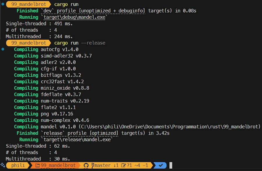 Multithreaded Mandelbrot Sets in Rust