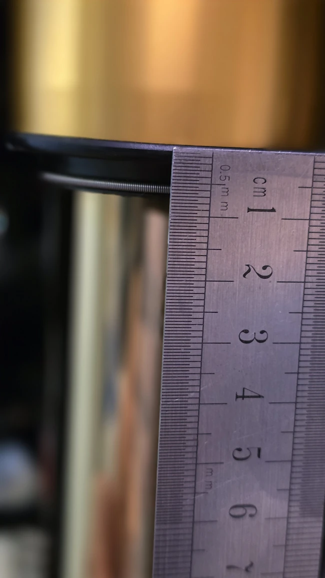 Mesure de la hauteur du joint spi de fourche