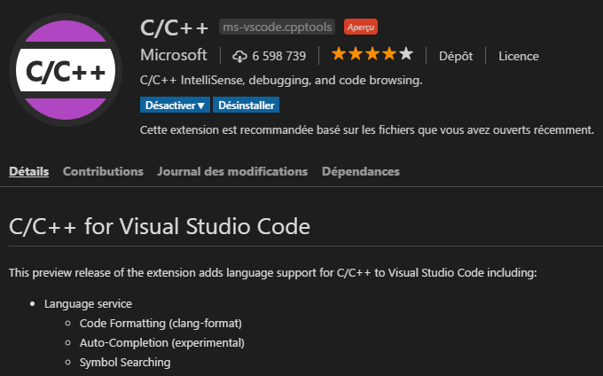 C/C++ extension for VS Code