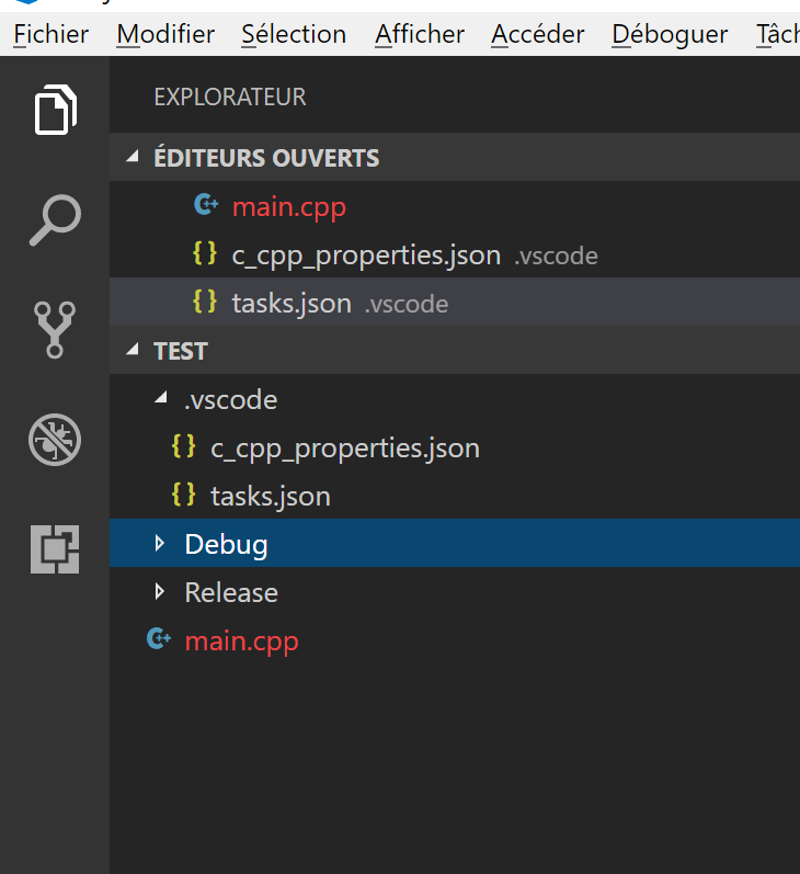 Debug and Release directories for VS Code
